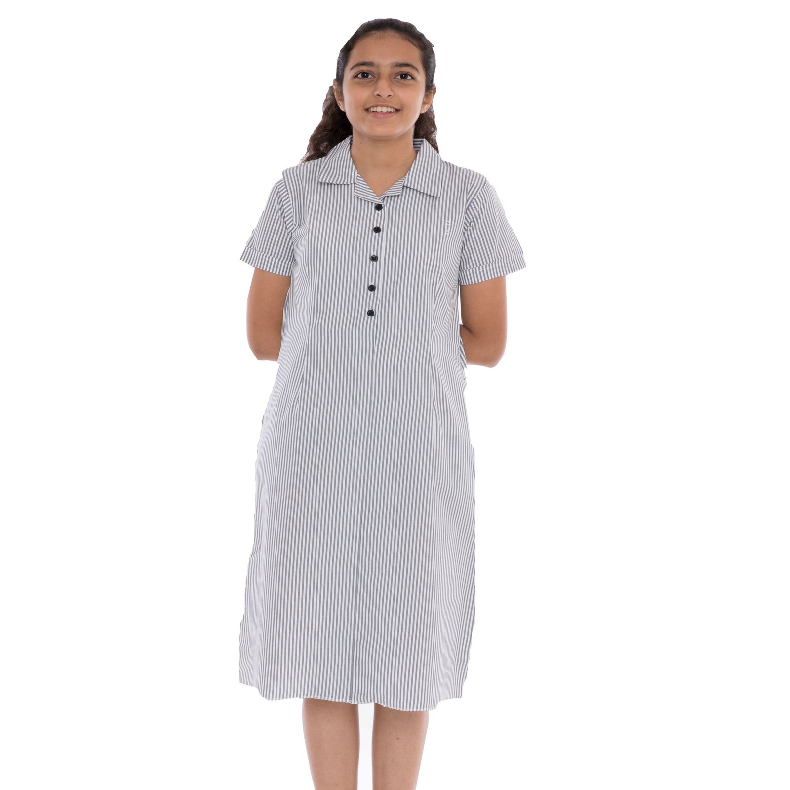 White & Grey Anti Bacterial Taller Student Pinafore